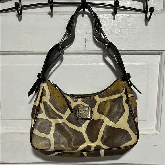 Dooney & Bourke Brown and Tan Shoulder Bag with Giraffe Print - Picture 1 of 14